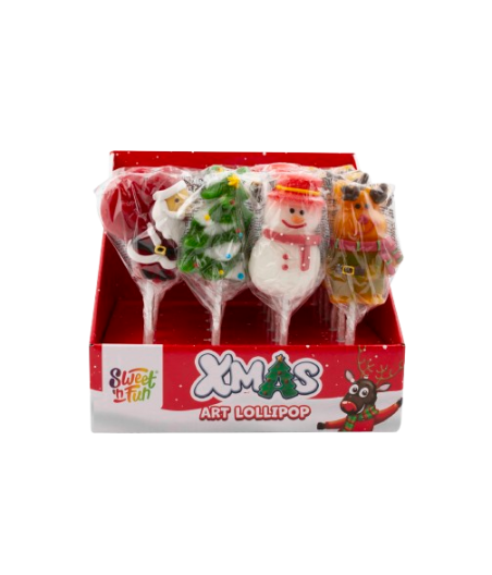 Acadele Art Crăciun – Lollipop Festiv Decorativ, 24 buc / cutie, 40g