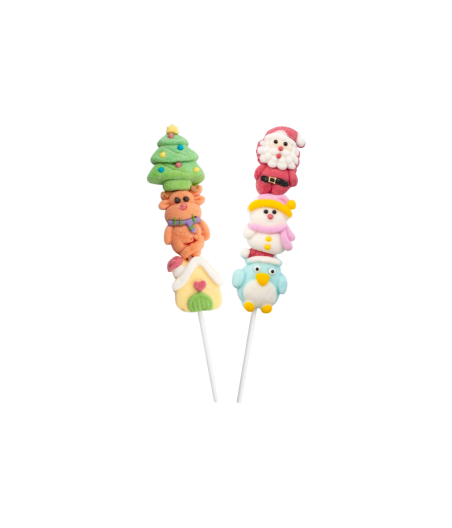 Jeleuri Pufoase Stick Crăciun – Forme Festive, 12 buc / cutie