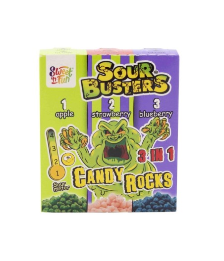 Dropsuri Candy Rocks 3 în 1 – Bomboane Aromate, 12 buc / cutie, 60g