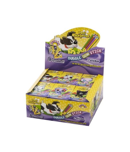 Creioane Animăluțe cu Bomboane – Dulce + Jucărie, 18 buc / cutie, 28g