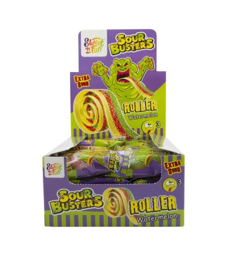 Sweet'n Fun Sour Busters Roller Pepene – 40 bucăți la cutie
