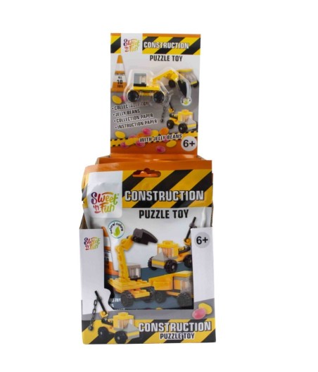 Sweet'n Fun Set Construcții „Mașini de Construcții” – 20 bucăți la cutie