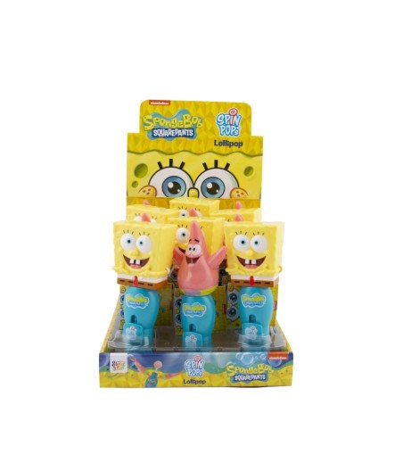 Jucărie Spin Pop SpongeBob – Acadea Rotativă cu Gust Fructat și Licență Oficială